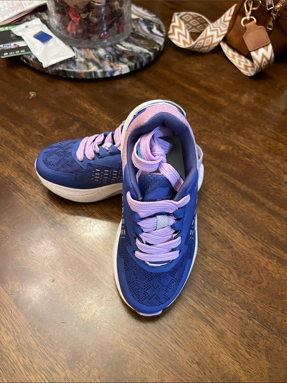 Avia Kids Navy and Pink Lace-Up Sneakers